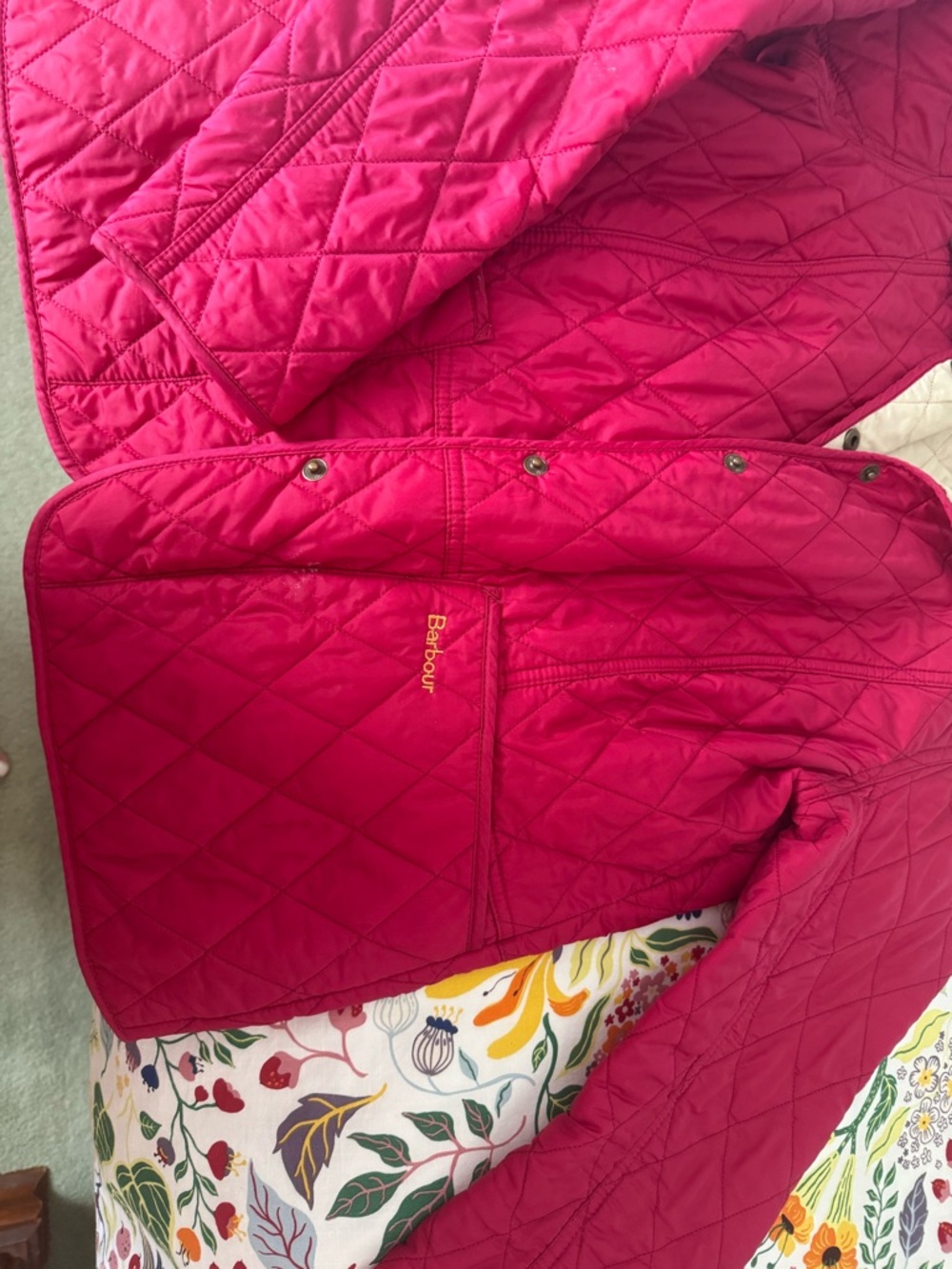 Barbour Quilted Jacket in Raspberry - Picture 4 of 4